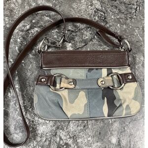 B‎ MAKOWSKY Crossbody Brown BDU CAMO Genuine Leather Small Shoulder